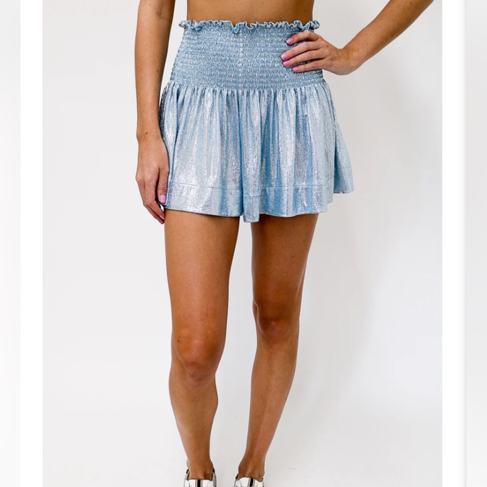 Never-worn Queen of Sparkles Swing Shorts in Powder Blue